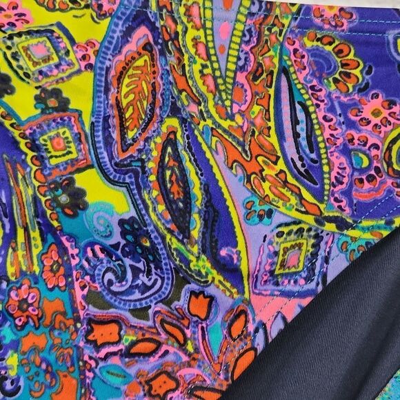 Victoria's Secret Swimwear Bikini Brief Bottom Moderate Coverage Paisley Print M - Picture 2 of 8